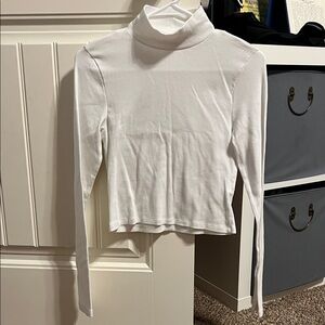 American Eagle Outfitters White Mock Neck Sweater